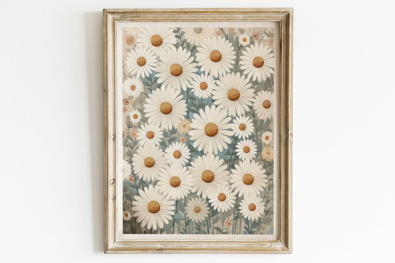 Daisy Flower Wall Art – Floral Kids Room Print
