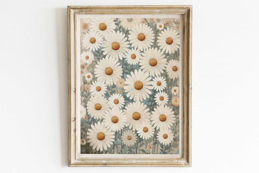 Daisy Flower Wall Art – Floral Kids Room Print