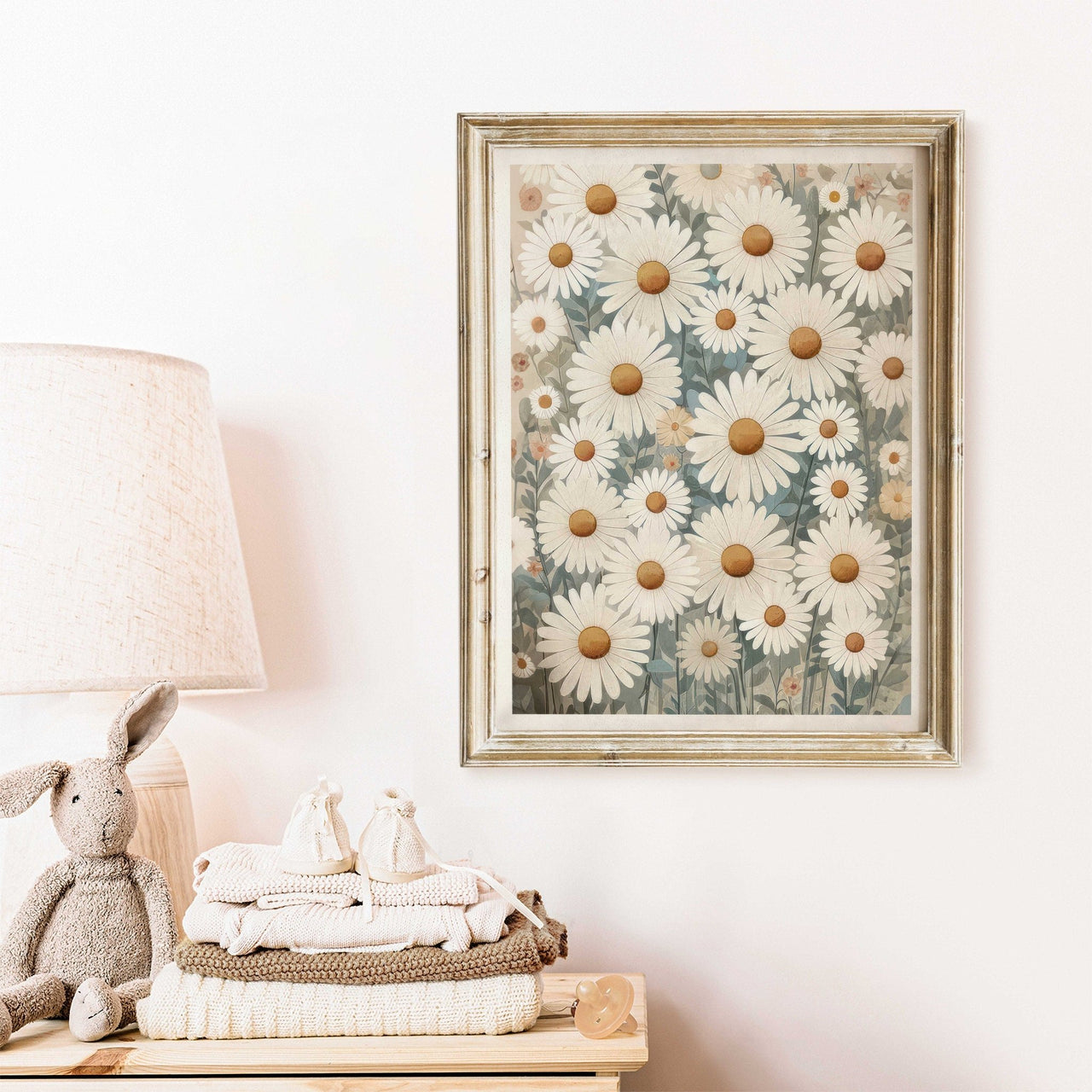 Daisy Flower Wall Art – Floral Kids Room Print