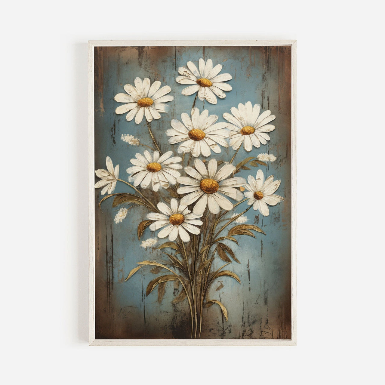 Daisy Flower Wall Art – Floral Living Room Print