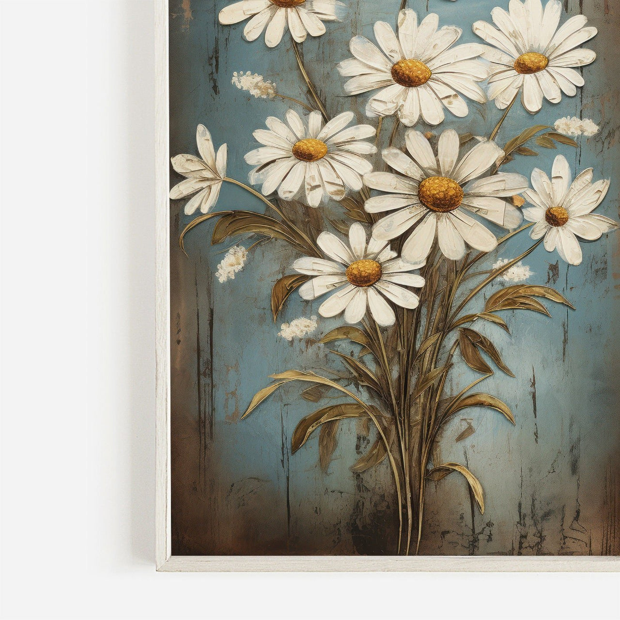 Daisy Flower Wall Art – Floral Living Room Print