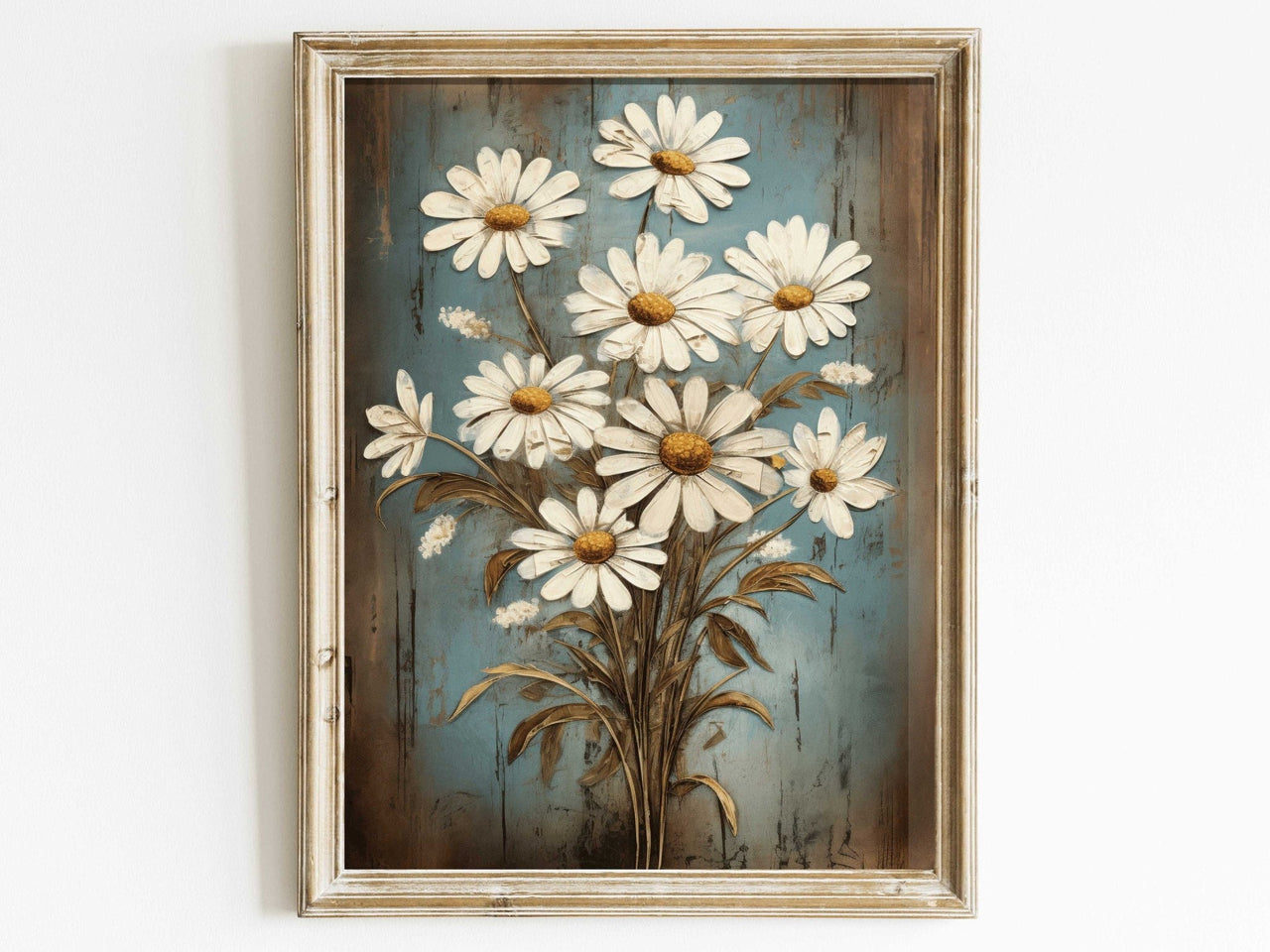 Daisy Flower Wall Art – Floral Living Room Print