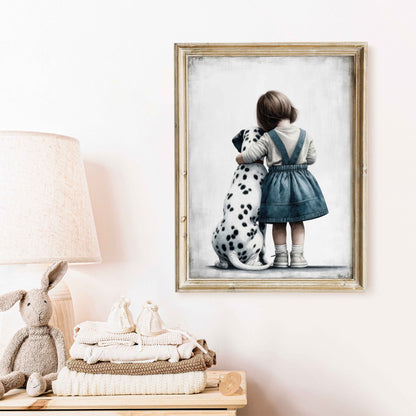 Dalmatian Dog Wall Art, Cute Nursery Decor for Girls, Toddler Room - WildfieldPrints