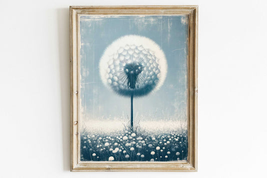 Dandelion Prints, Vintage Flower Wall Decor, Modern Farmhouse Style - WildfieldPrints