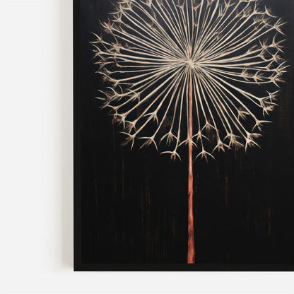 Dandelion Wall Art, Vintage Flower Decor, Rustic Floral Accent - WildfieldPrints