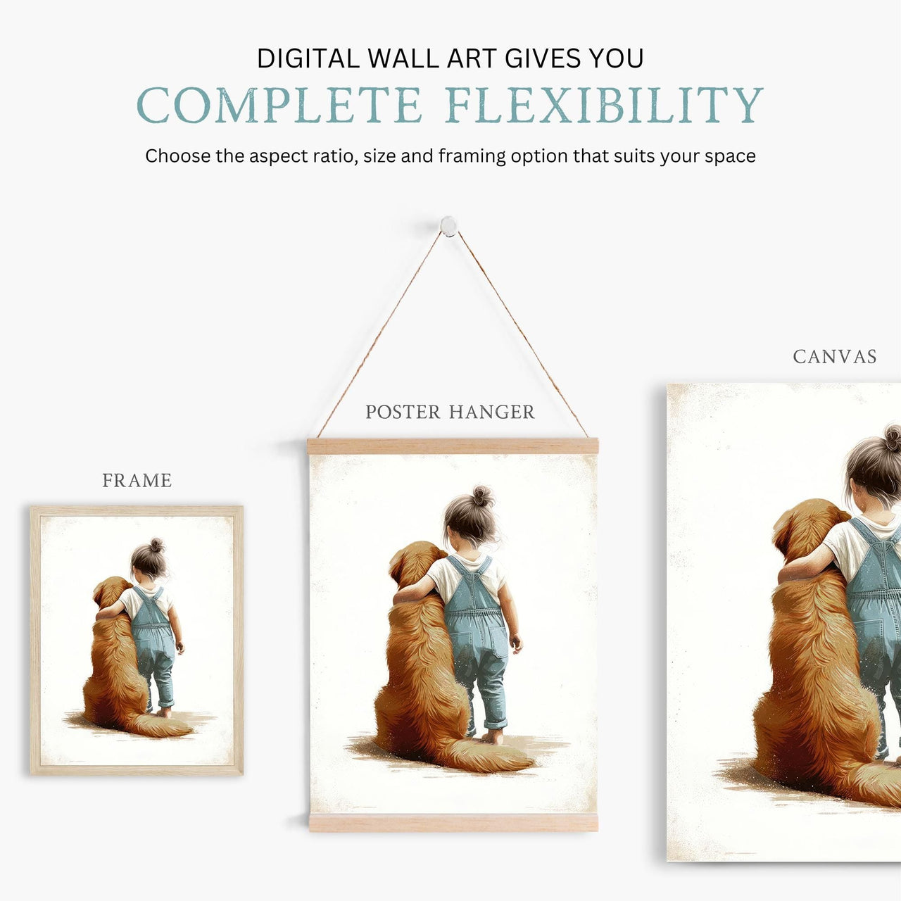 Golden Retriever Print – Dog Nursery Wall Art for Girls