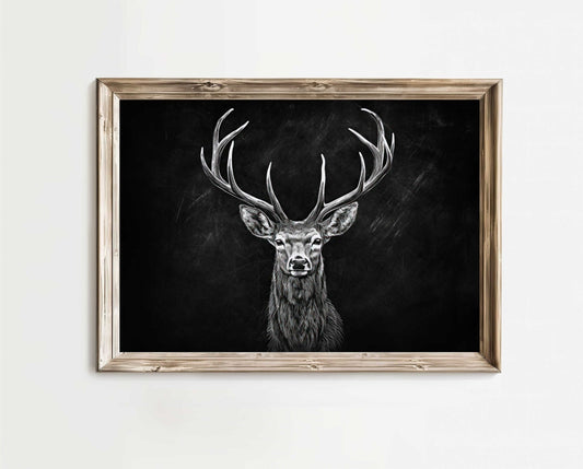 Deer Art Print, Forest Animal Wall Decor, Rustic Hunting Decor - WildfieldPrints