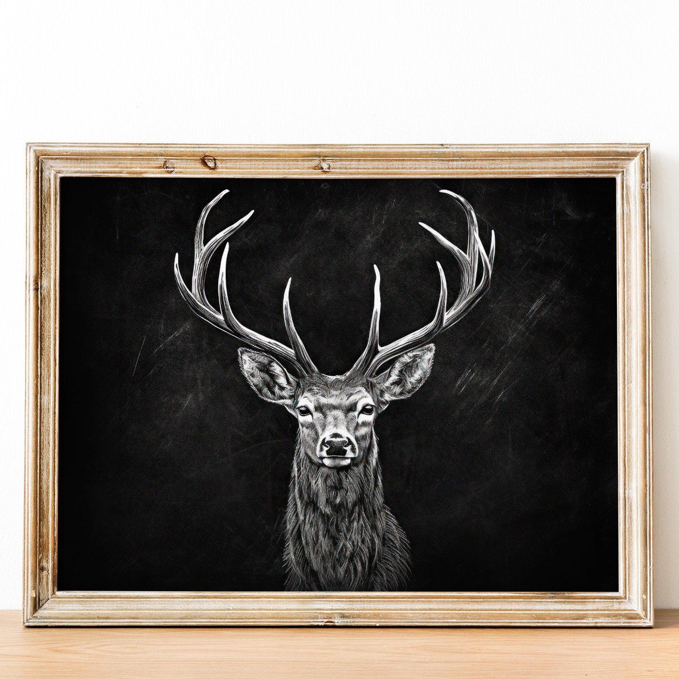 Deer Art Print, Forest Animal Wall Decor, Rustic Hunting Decor - WildfieldPrints