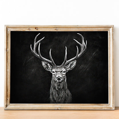Deer Art Print, Forest Animal Wall Decor, Rustic Hunting Decor - WildfieldPrints
