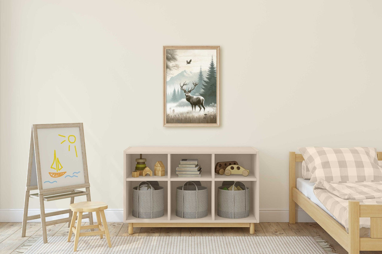 Deer Wall Art – Animal Living Room Print