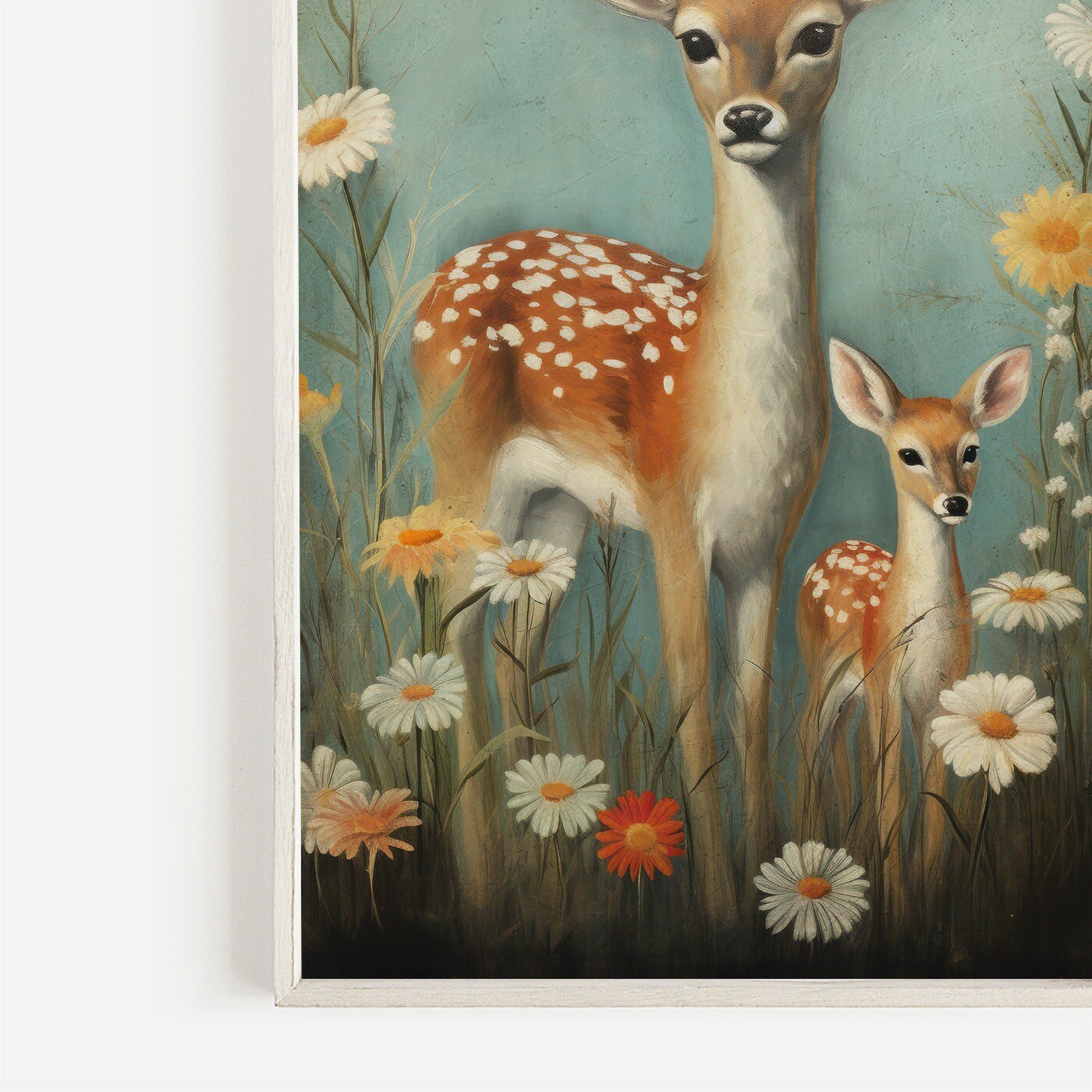 Deer Nursery Wall Art, Vintage Forest Animal Decor, Kids Room Accent - WildfieldPrints