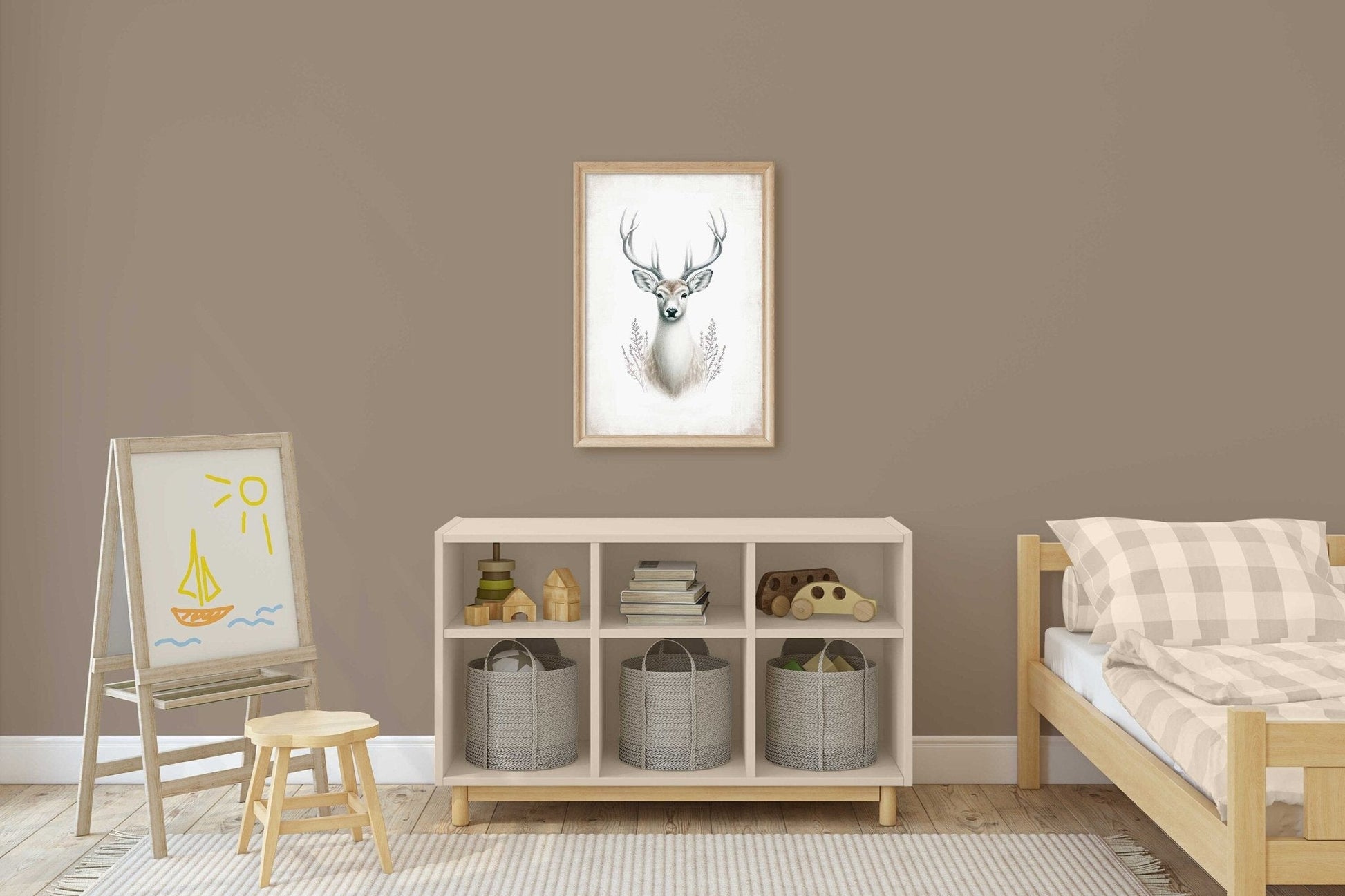 Deer Wall Art, Forest Animal Decor, Modern Farmhouse Print - WildfieldPrints