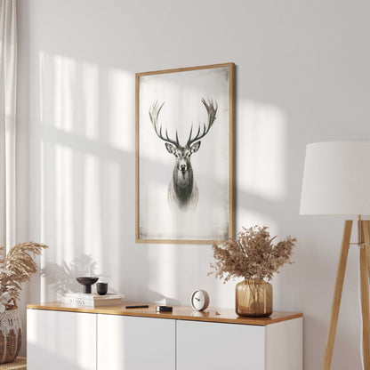 Deer Wall Art, Forest Animal Decor, Modern Farmhouse Print - WildfieldPrints