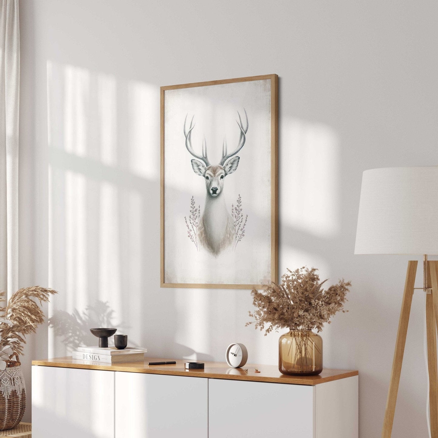 Deer Wall Art, Forest Animal Decor, Modern Farmhouse Print - WildfieldPrints