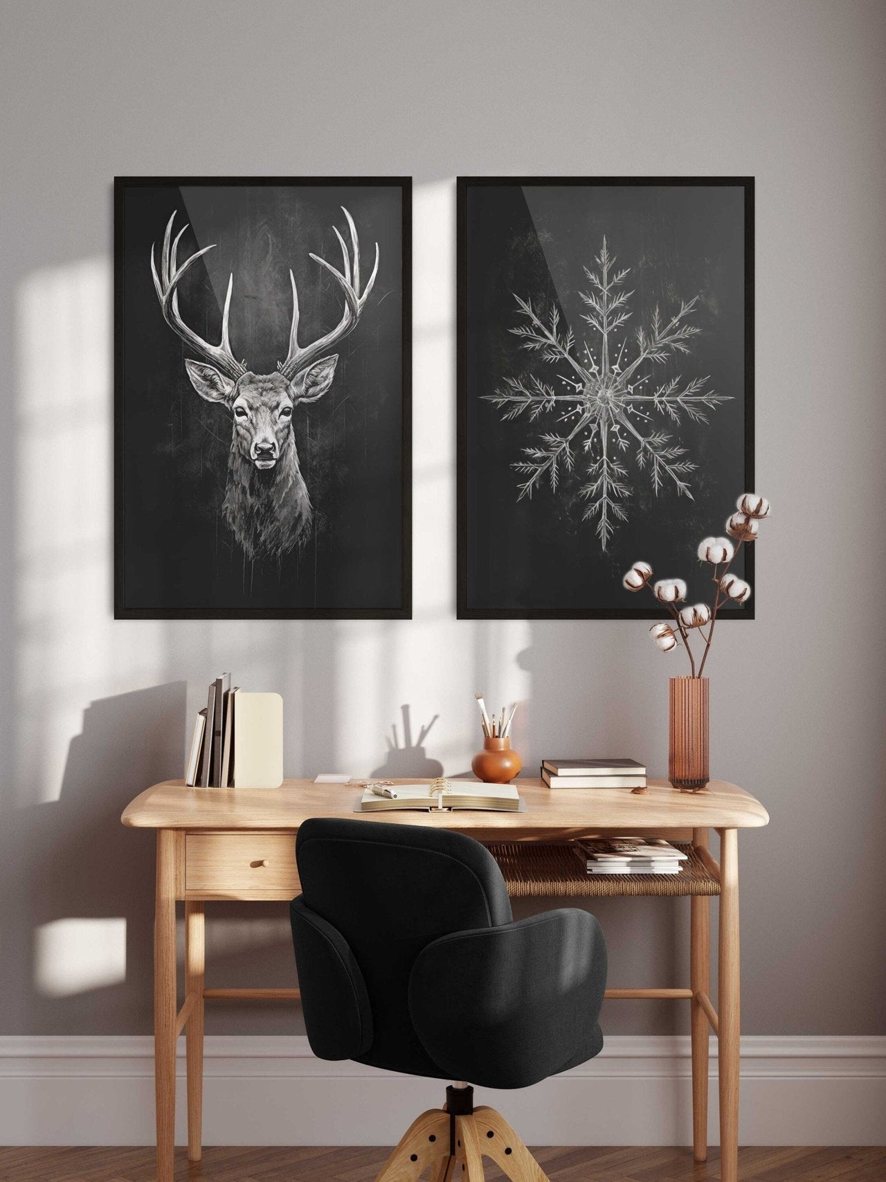 Deer Wall Art – Animal Nursery Print • Set of 2