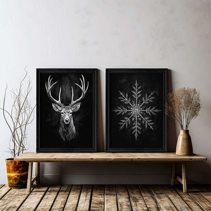 Deer Wall Art, Modern Farmhouse Decor, Vintage Animal Print - WildfieldPrints