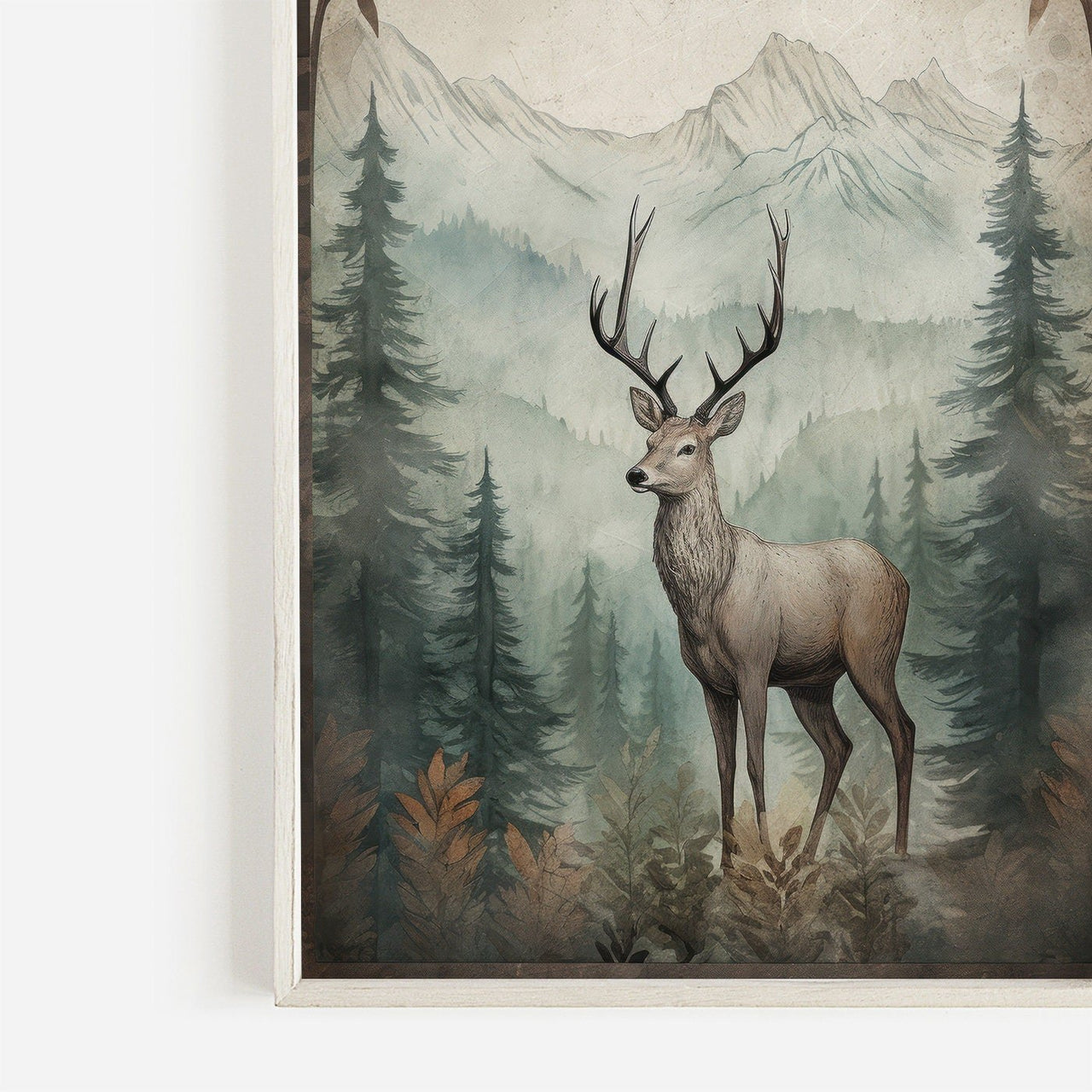Deer Wall Art – Animal Living Room Print