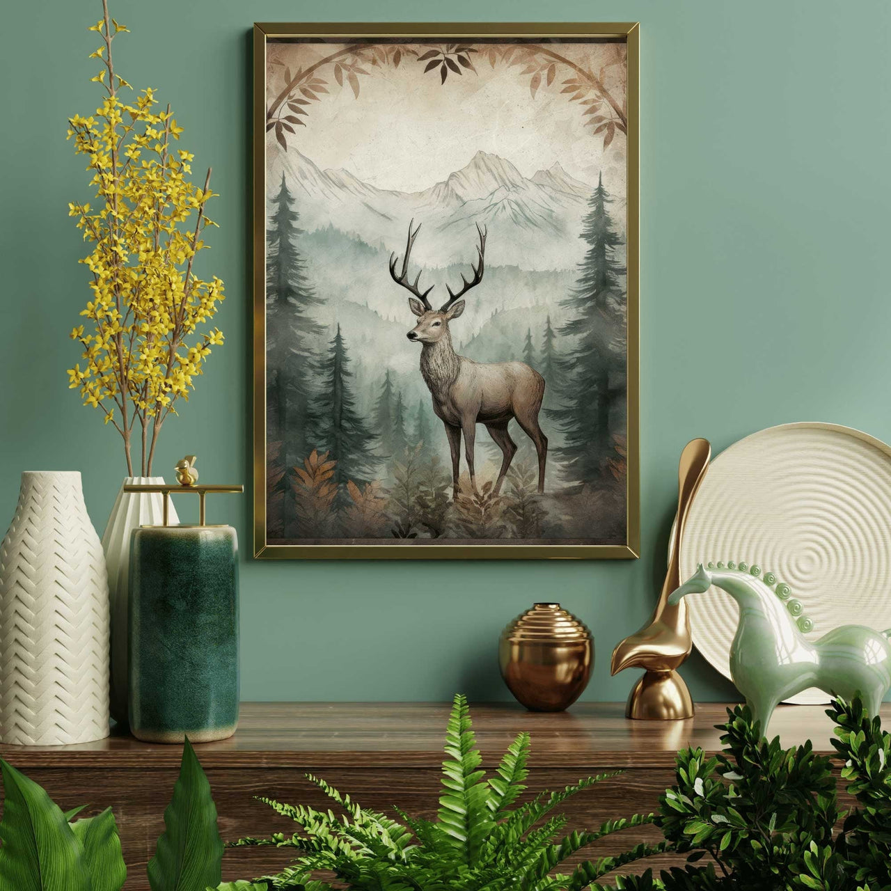 Deer Wall Art – Animal Living Room Print