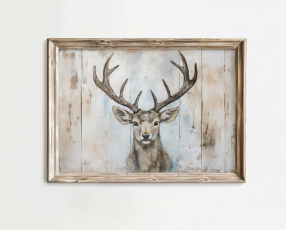 Deer Wall Art, Rustic Hunting Decor, Wood - Inspired Animal Print - WildfieldPrints