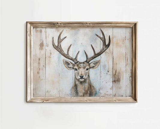 Deer Wall Art, Rustic Hunting Decor, Wood - Inspired Animal Print - WildfieldPrints