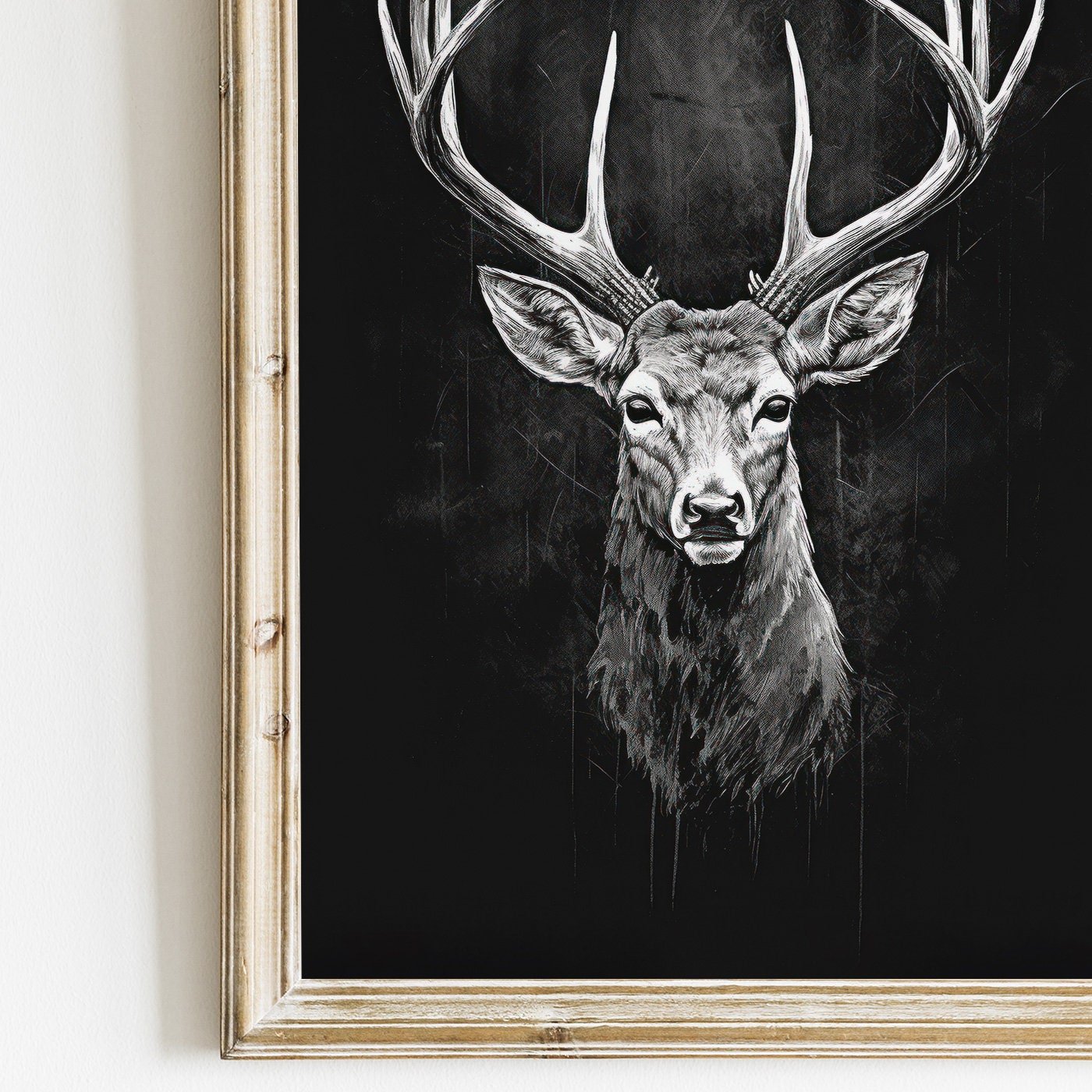 Deer Wall Art, Vintage Animal Decor, Modern Farmhouse Style - WildfieldPrints