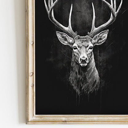 Deer Wall Art, Vintage Animal Decor, Modern Farmhouse Style - WildfieldPrints