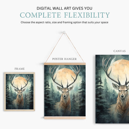 Deer Wall Art, Woodland Nursery Decor, Forest Animal Print - WildfieldPrints
