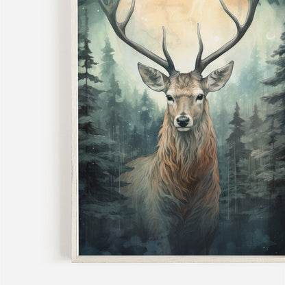 Deer Wall Art, Woodland Nursery Decor, Forest Animal Print - WildfieldPrints