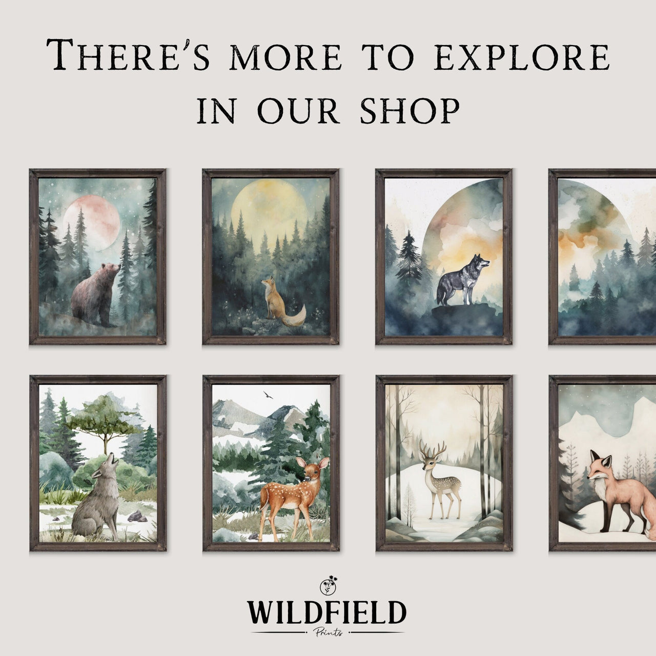 Deer Wall Art – Woodland Nursery Print
