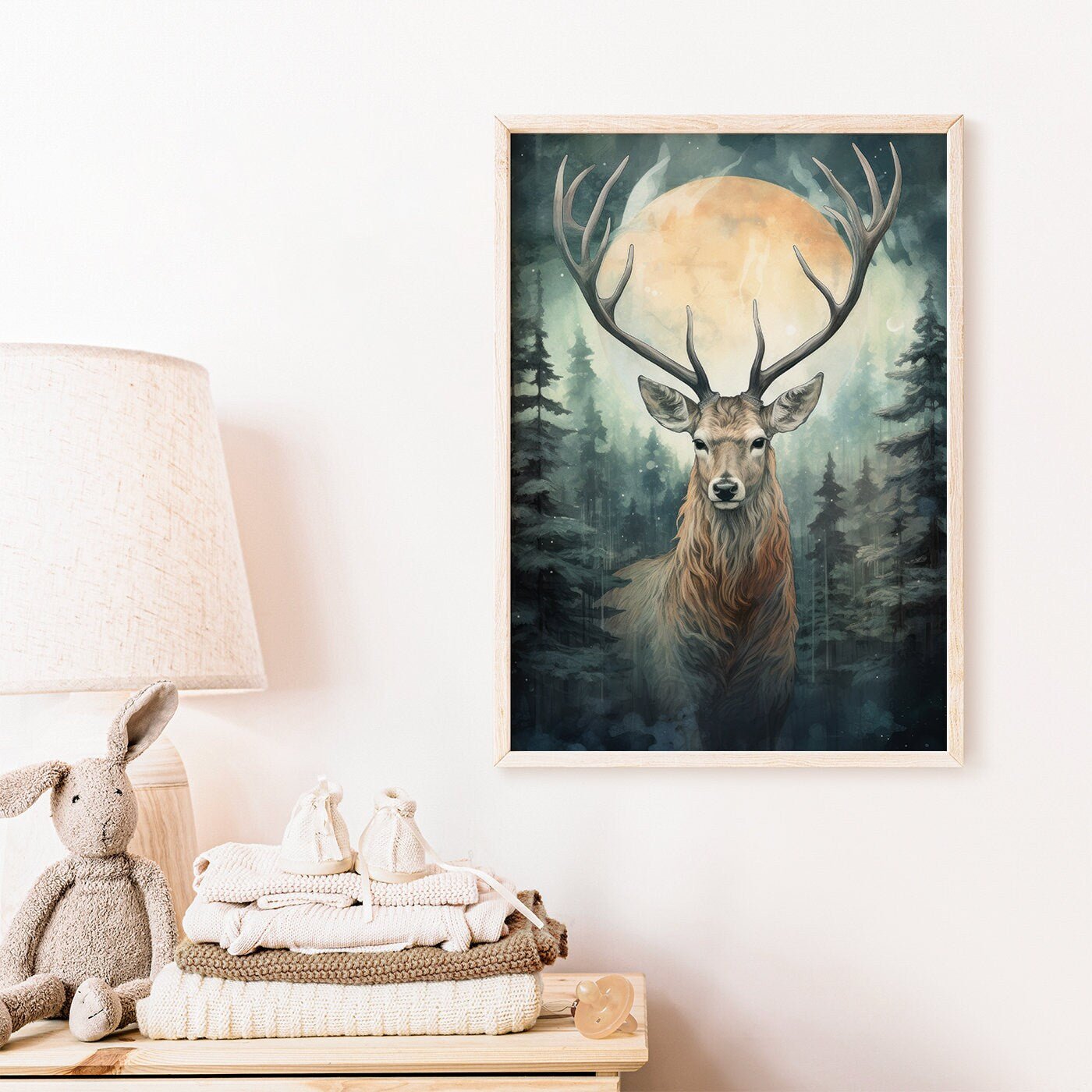Deer Wall Art, Woodland Nursery Decor, Forest Animal Print - WildfieldPrints