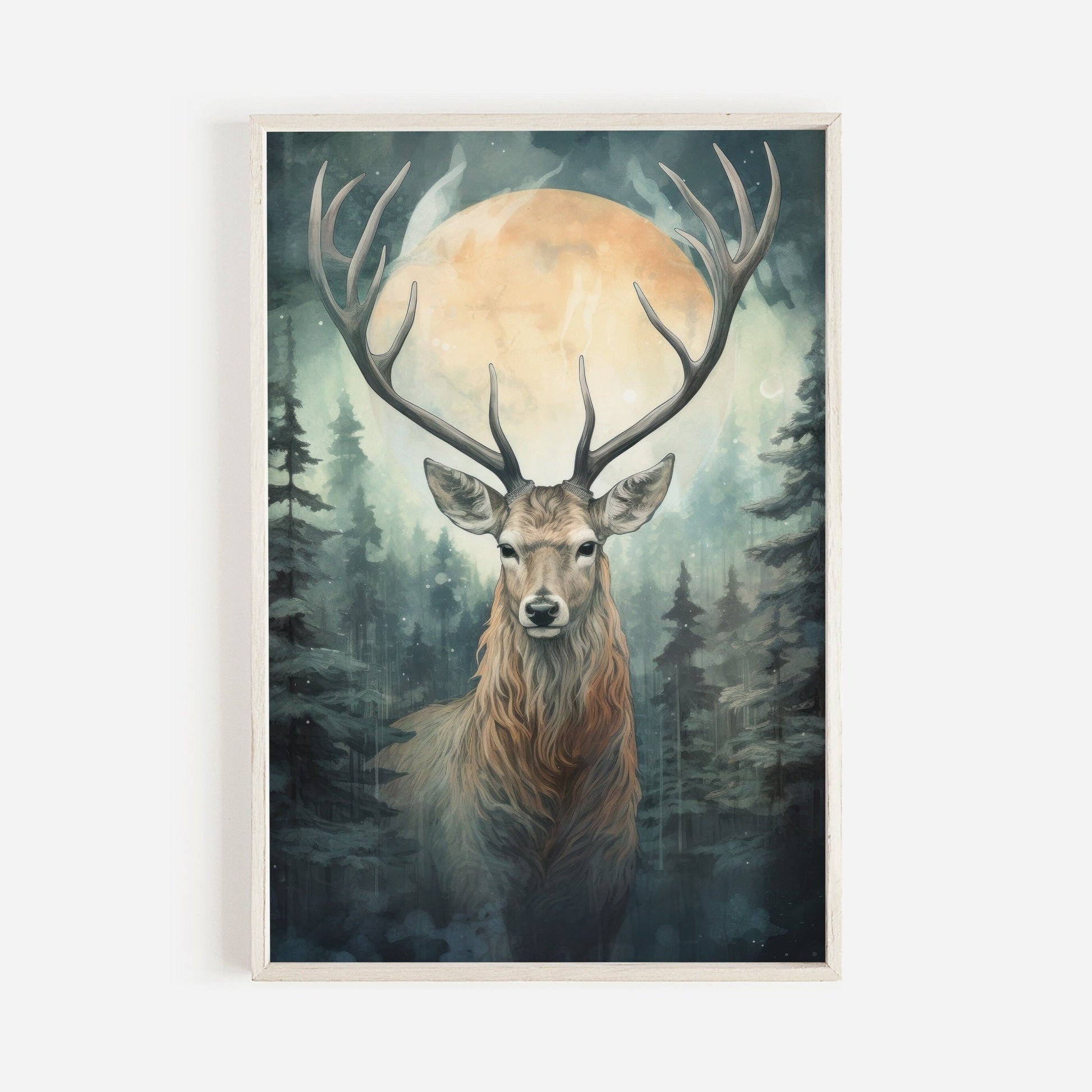 Deer Wall Art, Woodland Nursery Decor, Forest Animal Print - WildfieldPrints