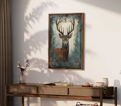 Deer Wall Decor, Forest Animal Art, Rustic Nature Design - WildfieldPrints
