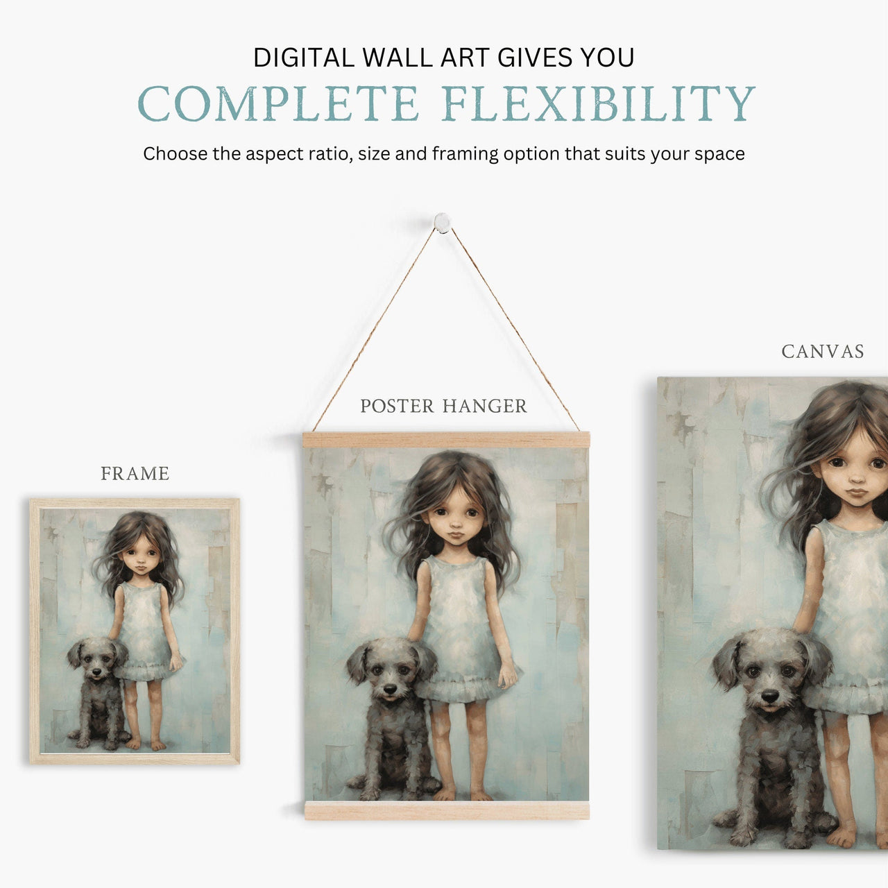 Cute Puppy Wall Art – Animal Girls Room Print