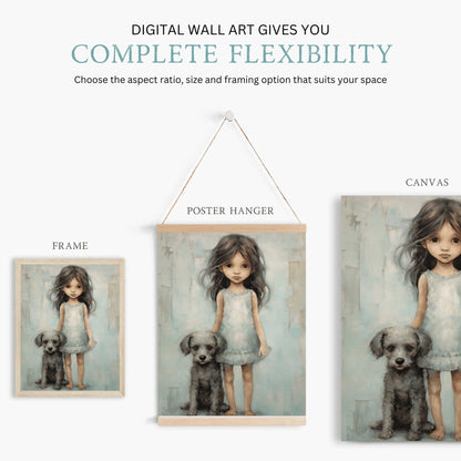 Dog Nursery Art, Cute Puppy Decor, Girls Room Wall Decor - WildfieldPrints