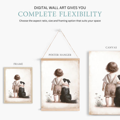 Dog Nursery Decor, Border Collie Art, Girls Room Wall Decor - WildfieldPrints