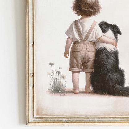 Dog Nursery Decor, Border Collie Art, Girls Room Wall Decor - WildfieldPrints