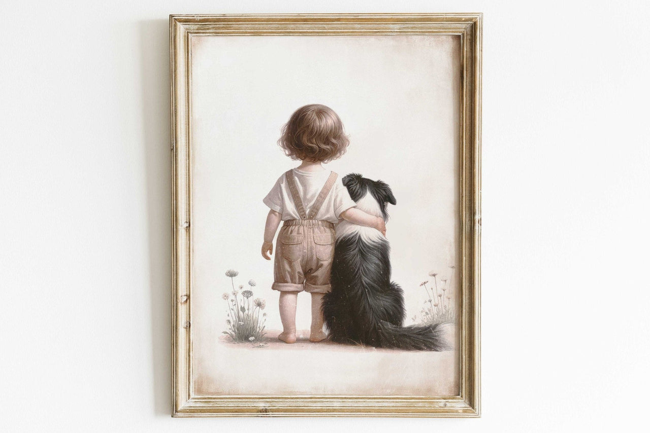 Border Collie Wall Art – Animal Girls Room Print