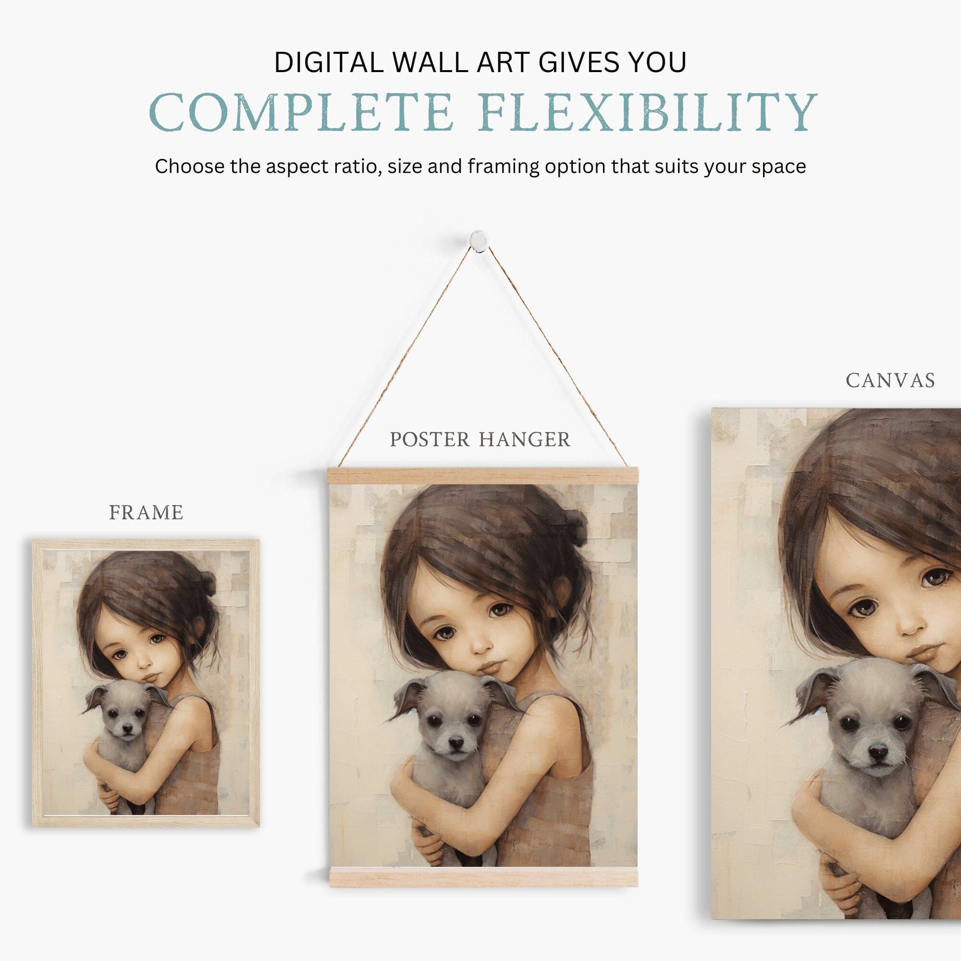 Dog Nursery Decor, Cute Animal Prints, Girls Room Wall Art - WildfieldPrints