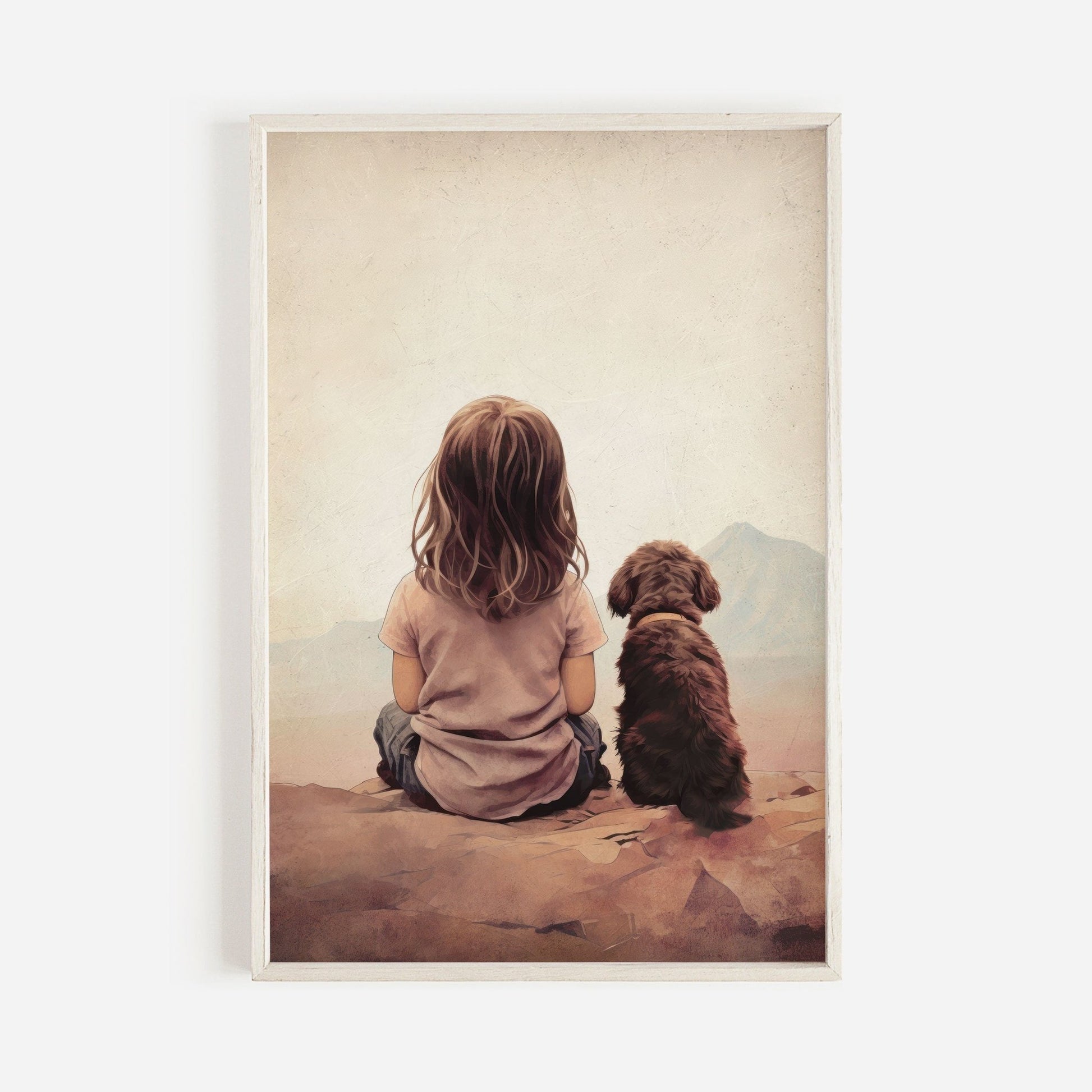 Dog Nursery Decor, Cute Puppy Wall Art, Girls Room Dog Print - WildfieldPrints