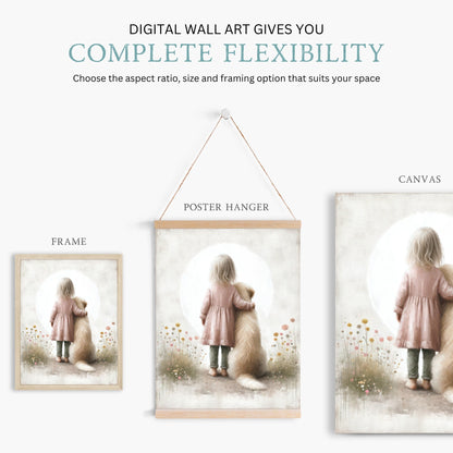 Dog Nursery Decor, Golden Retriever Wall Art, Cute Kids Room Decor - WildfieldPrints