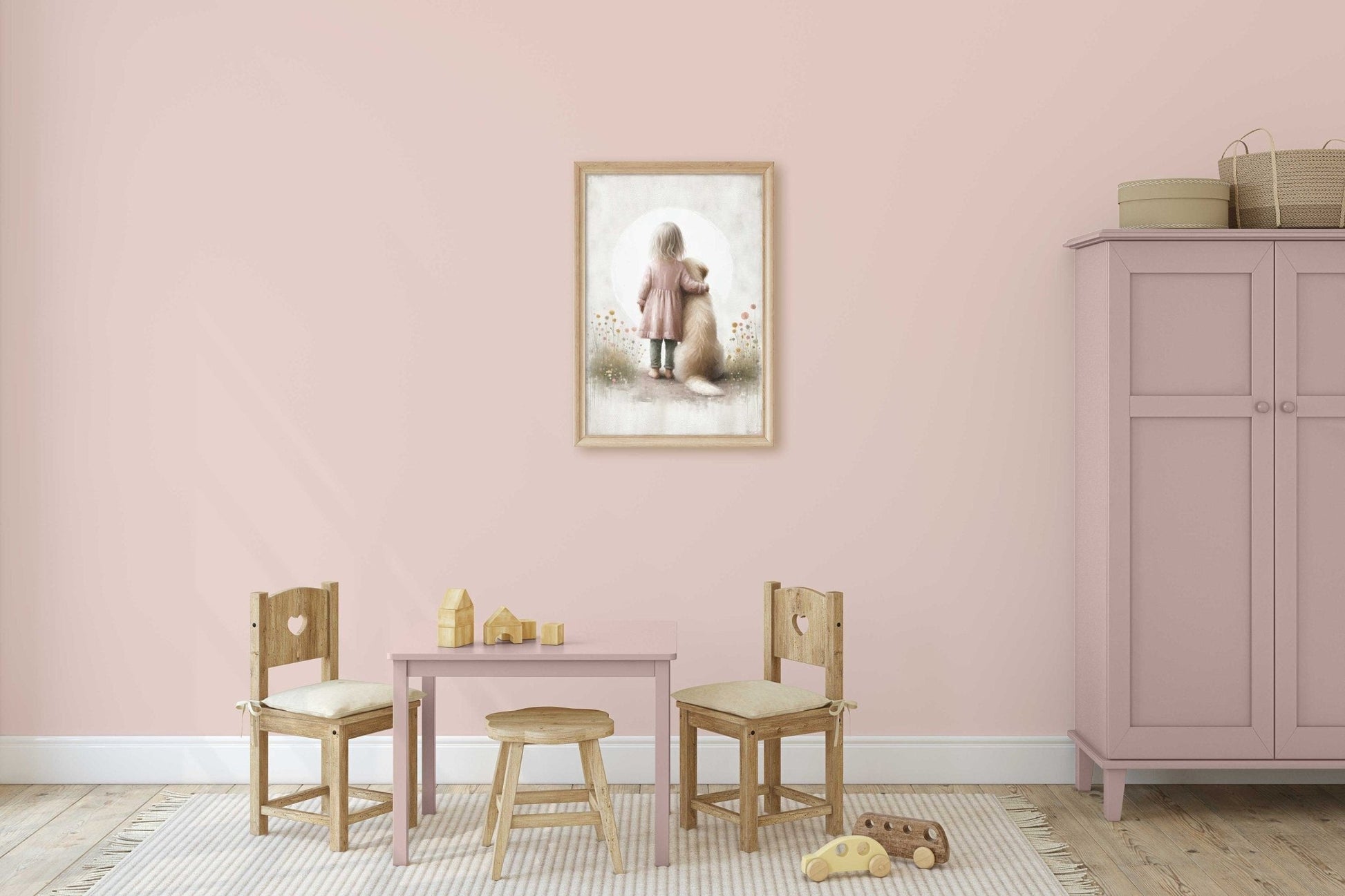 Dog Nursery Decor, Golden Retriever Wall Art, Cute Kids Room Decor - WildfieldPrints