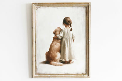 Dog Nursery Decor, Golden Retriever Wall Art, Girls Room Print - WildfieldPrints