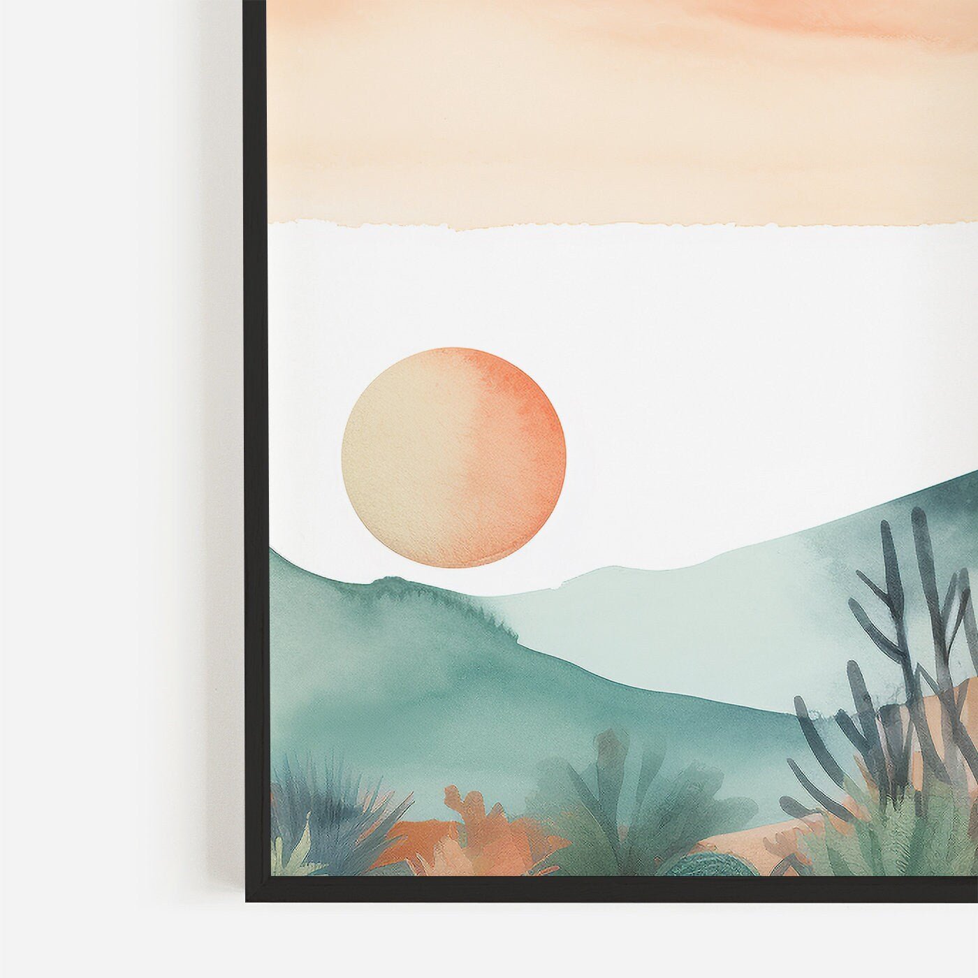 Dramatic Desert Dusk Watercolor Art, Landscape Decor Trio - WildfieldPrints