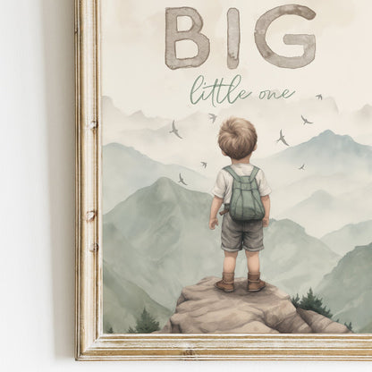 Dream Big Little One, Boy Nursery Quote Art, Adventure Room Decor - WildfieldPrints