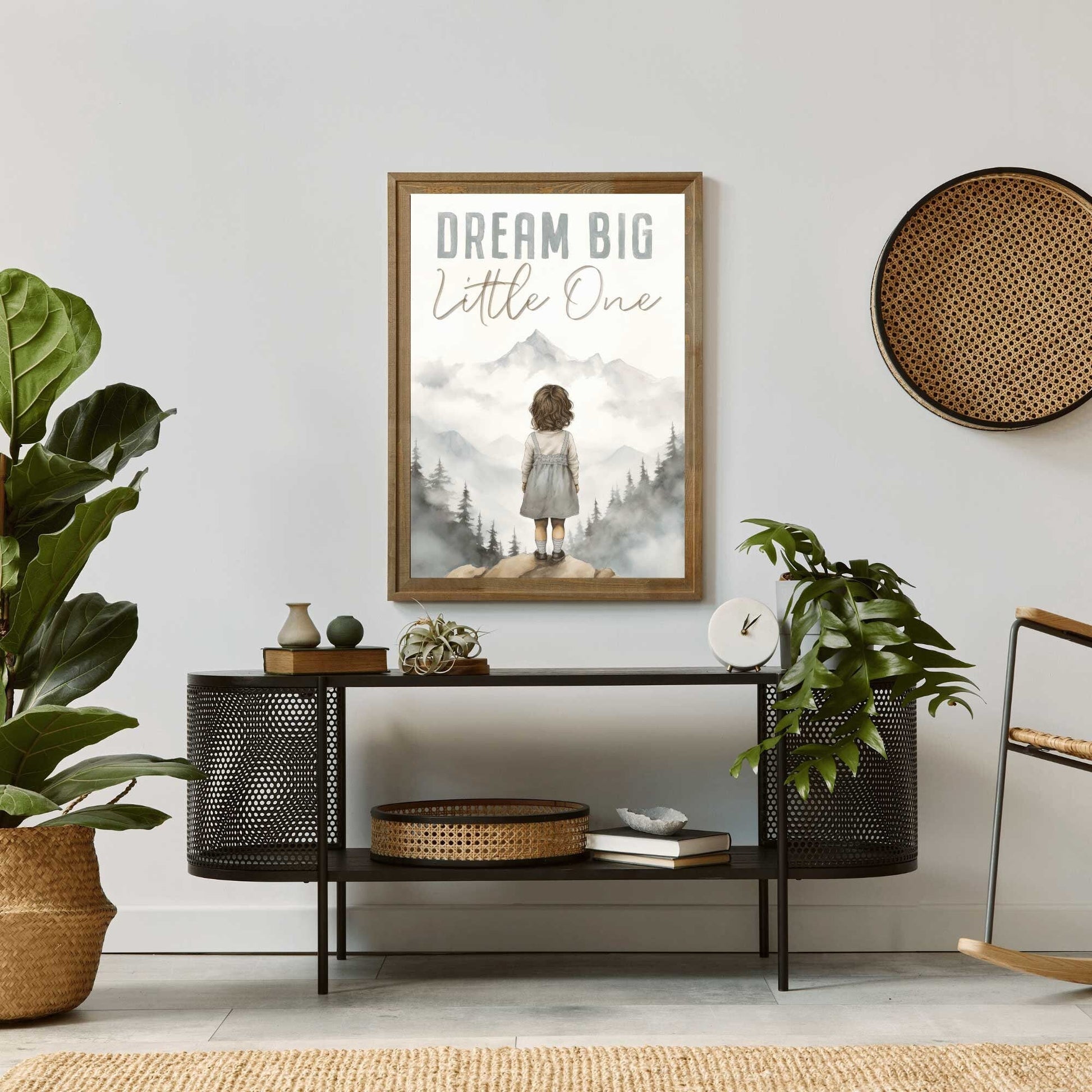 Dream Big Little One, Nursery Quote Wall Art, Girl's Adventure Decor - WildfieldPrints