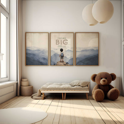 Dream Big Little One Print, Adventure Nursery Decor, Boys Room Art - WildfieldPrints