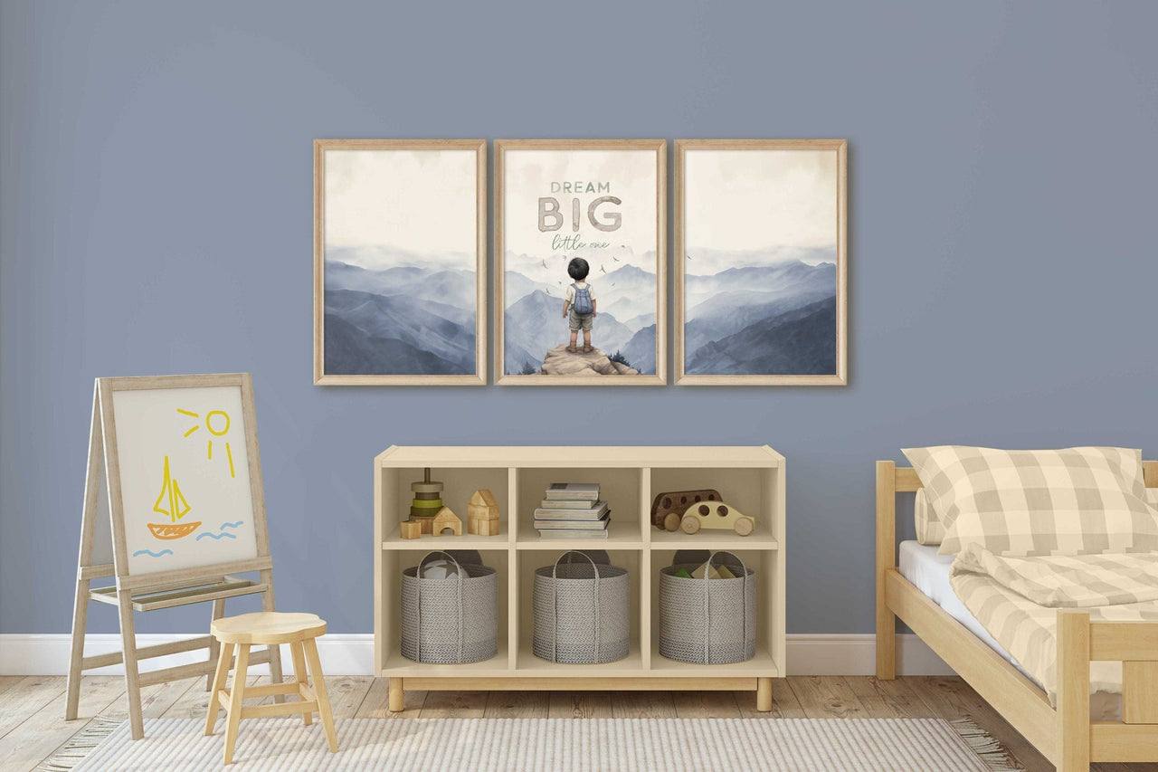 Mountain Adventure Print – Boys Room Wall Art • Set of 3