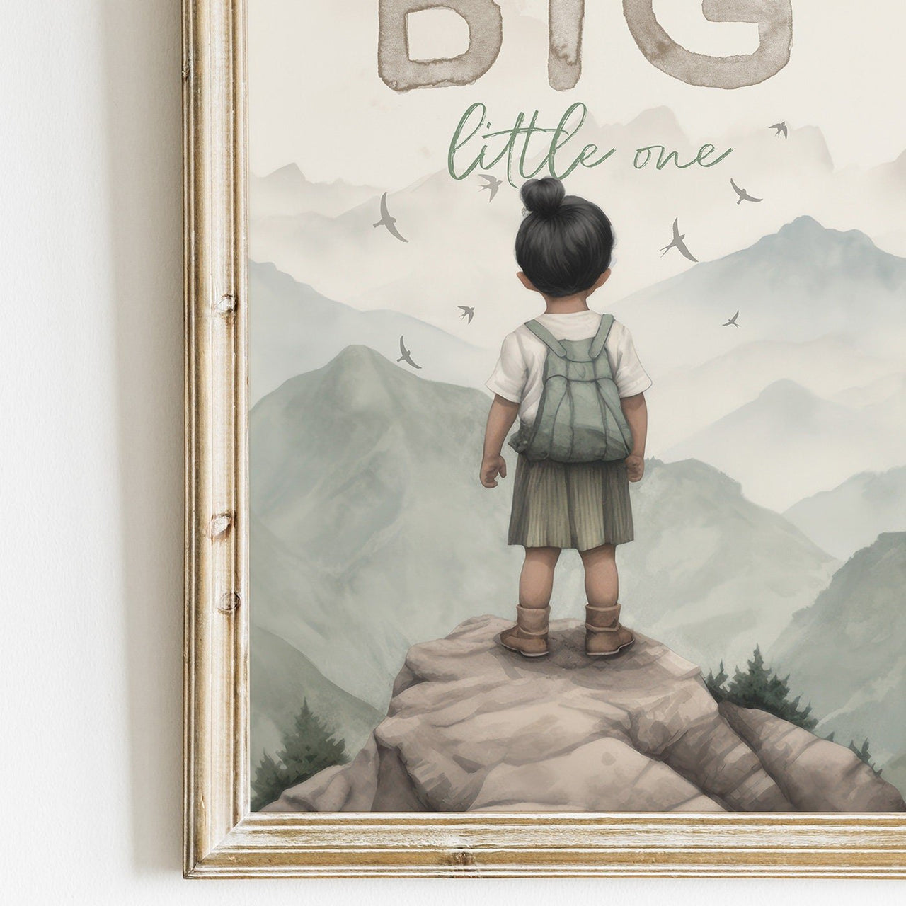 Dream Big Little One Wall Art – Adventure Nursery Print for Girls • Set of 3