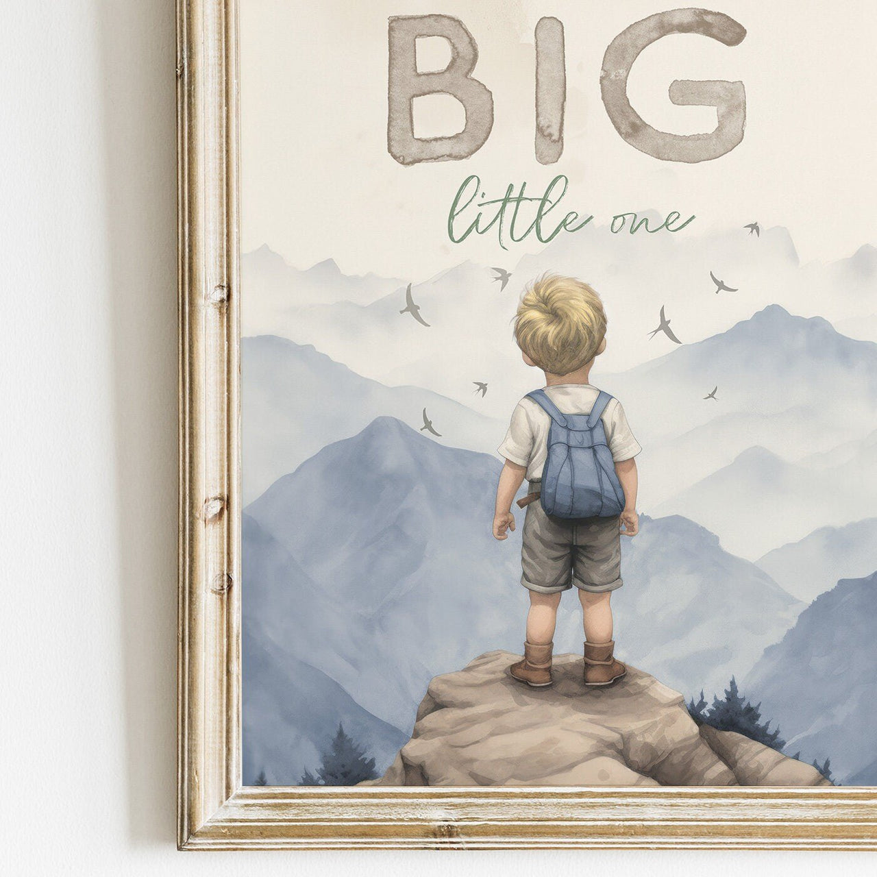 Blonde Boy Adventure Print – Boys Nursery Wall Art • Set of 3