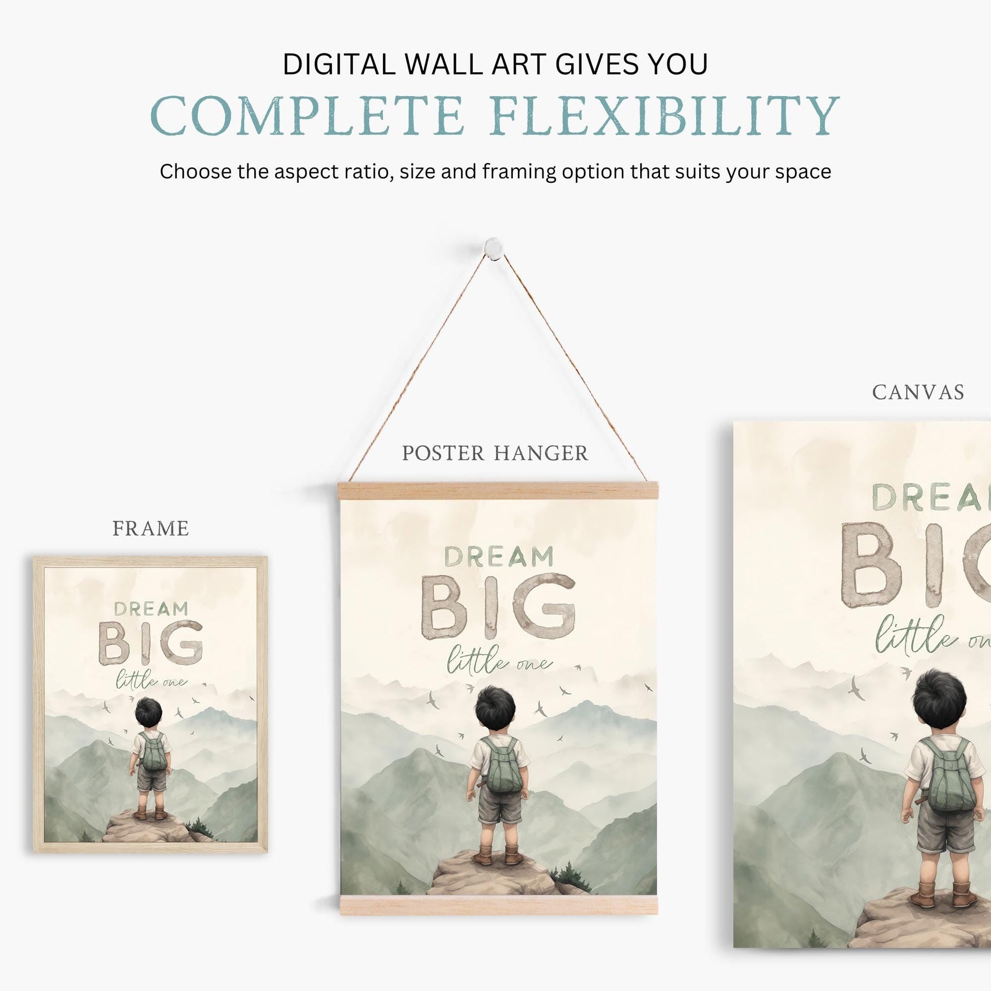 Dream Big Nursery Wall Art, Adventure Theme, Boys Room Decor - WildfieldPrints